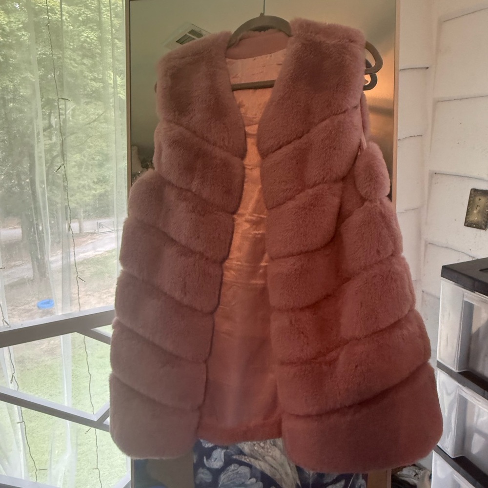 Pink Faux Fur Vest